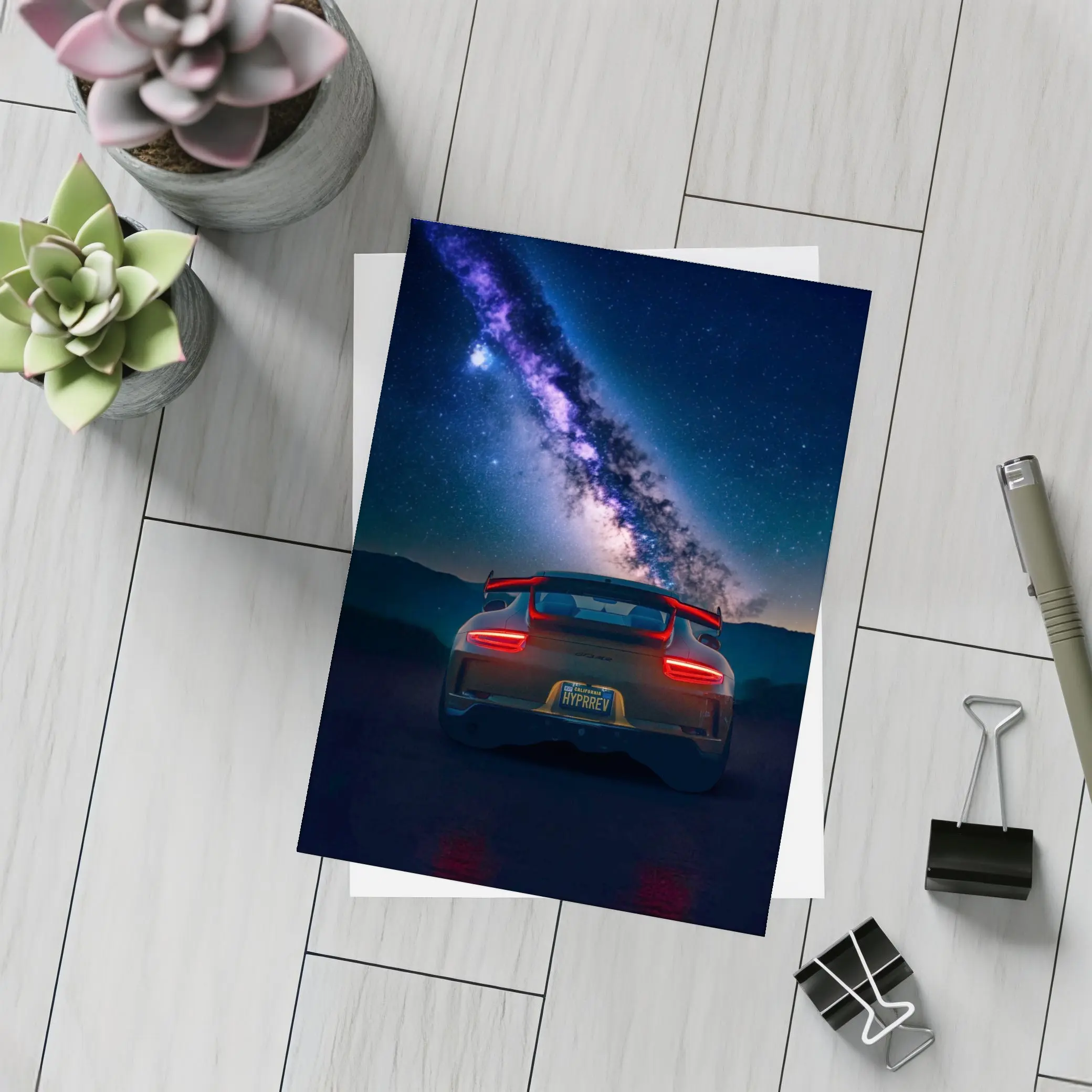 Porsche 911 GT3 Milky Way Night Sky – Postcards