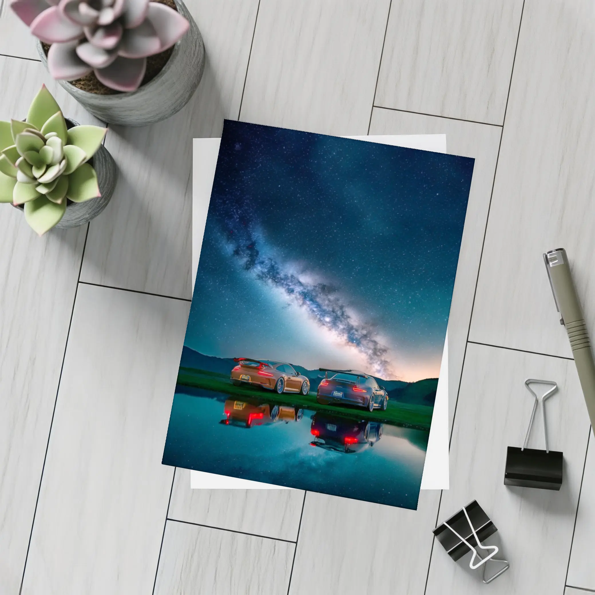 Porsche 911 GT3 Under Milky Way Night – Postcards