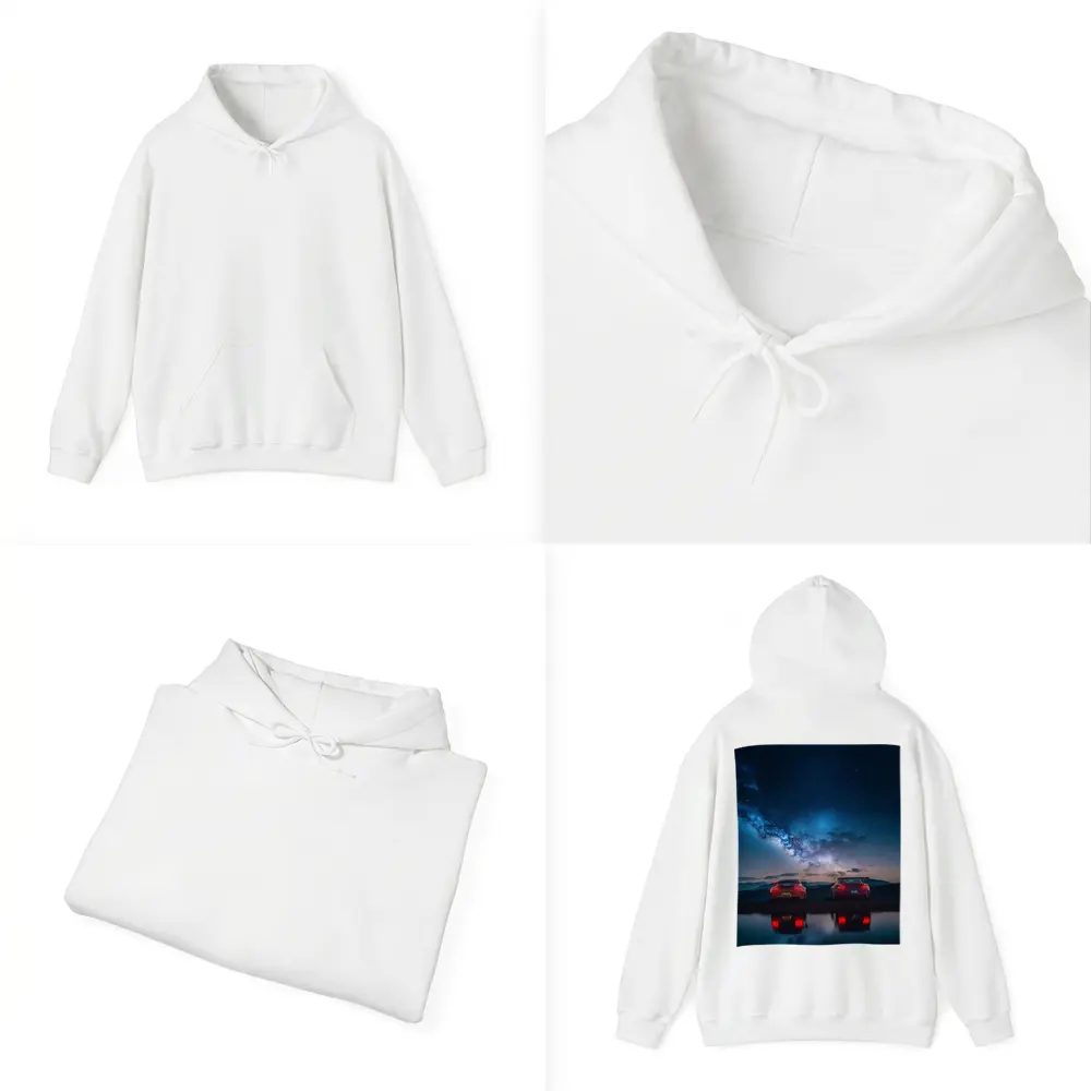 Two Red Porsche 911 Under Milky Way – Hoodies