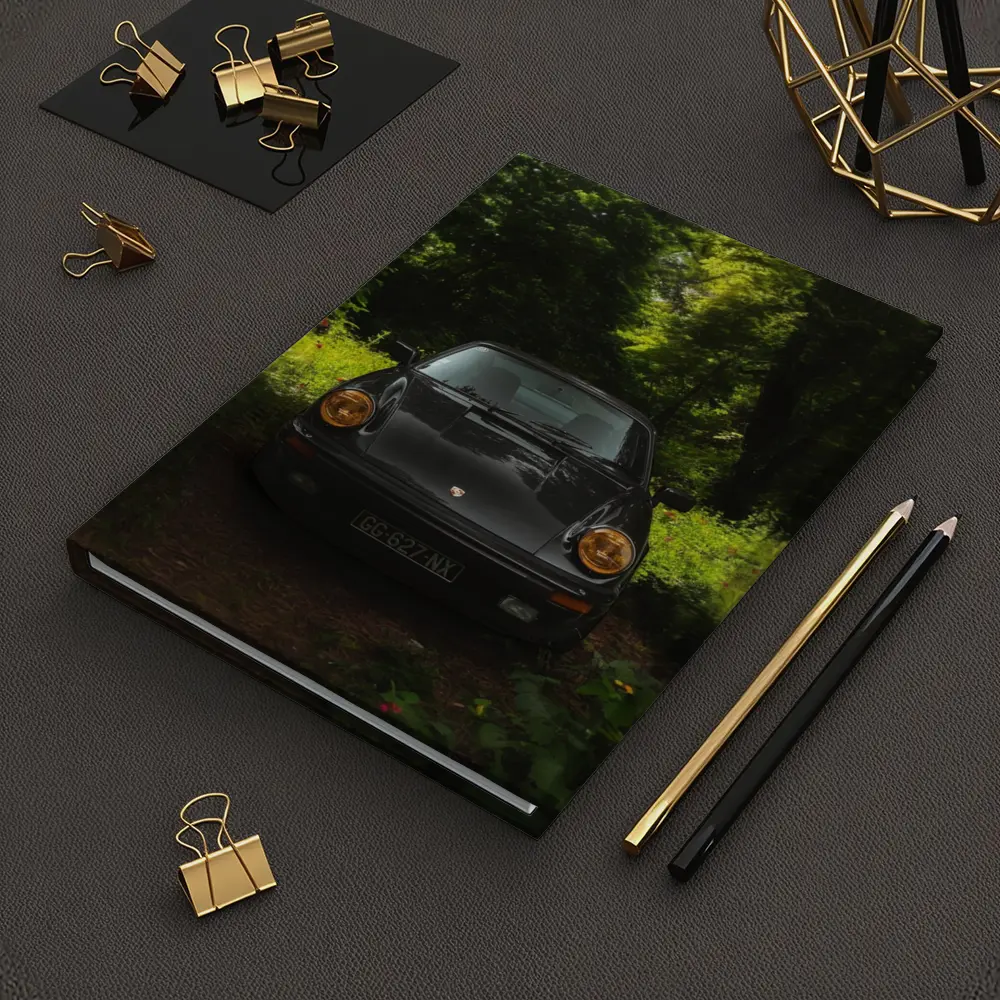 Black Porsche 911 Parked in Green Forest – Notebooks