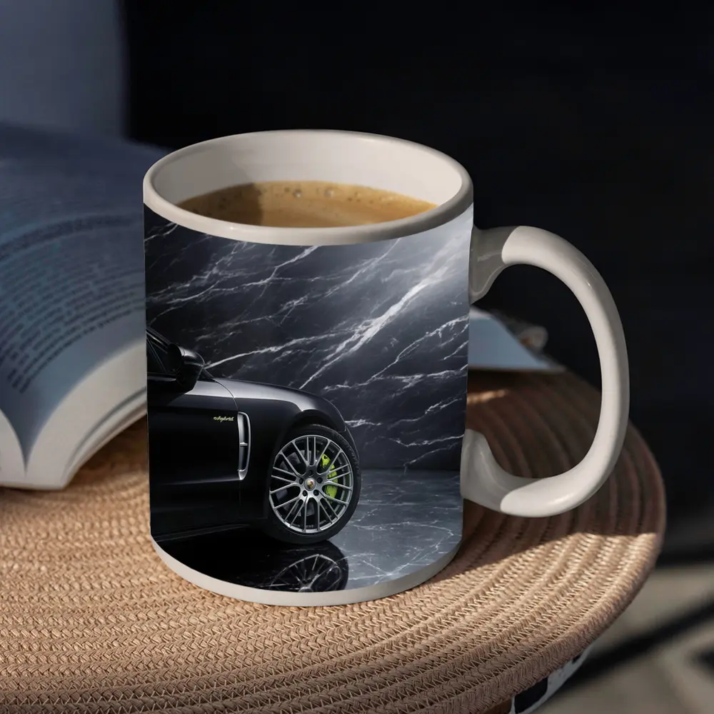 Porsche Panamera Black on Dark Marble – Mugs