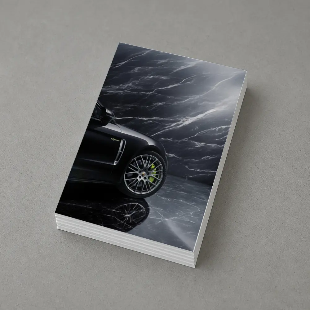Porsche Panamera Black on Dark Marble – Postcards