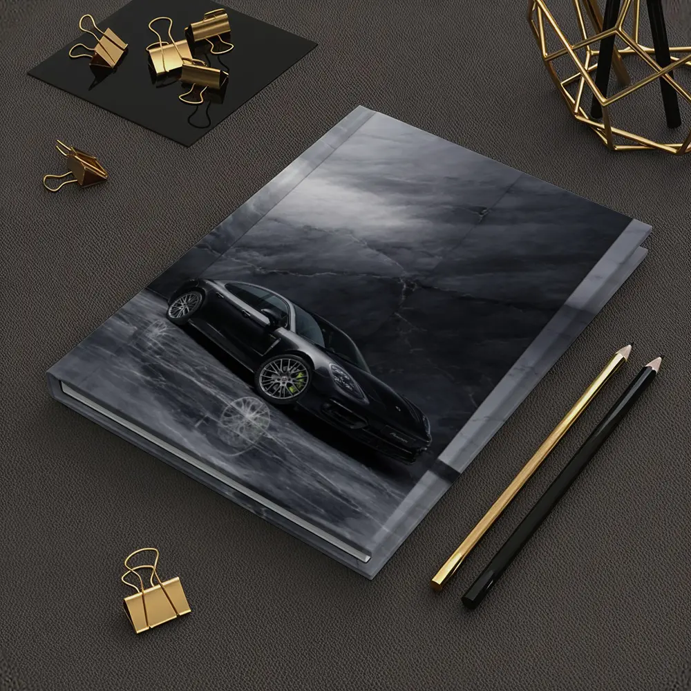 Porsche Panamera Black On Marble Background – Notebooks