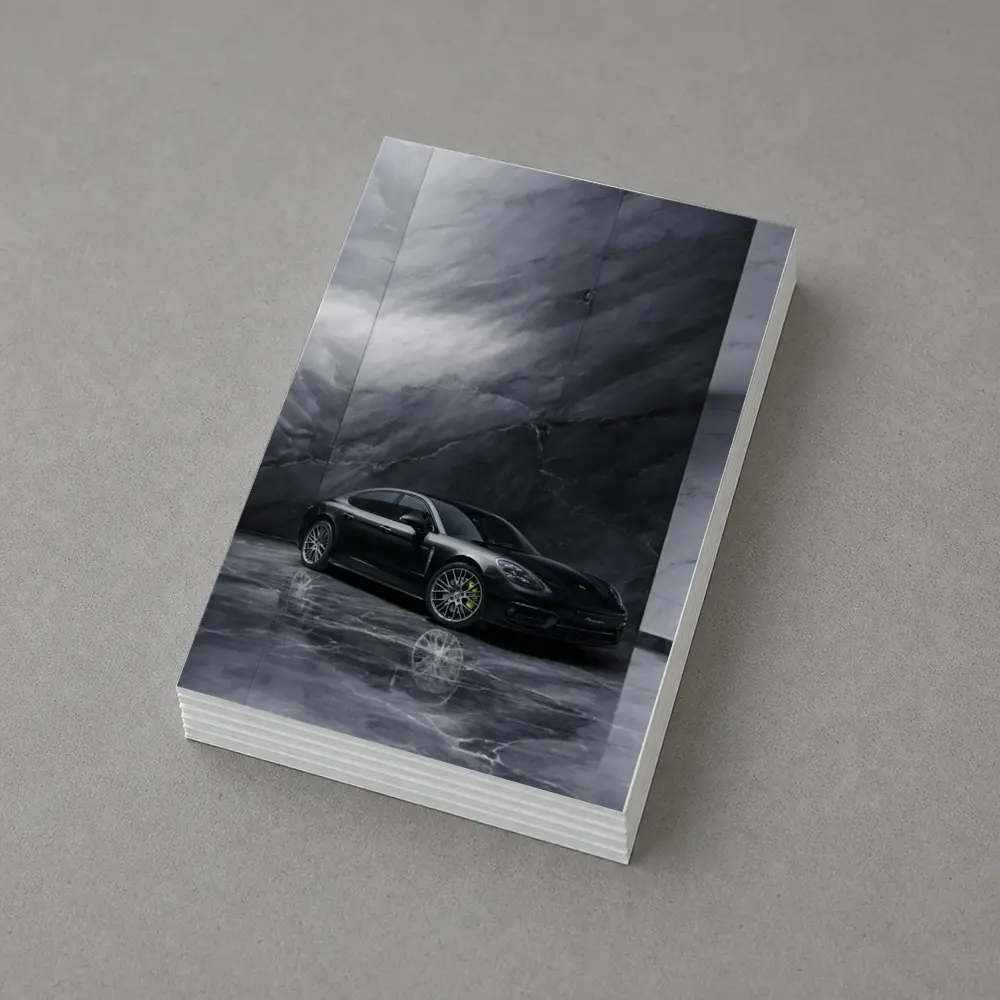 Porsche Panamera Black On Marble Background – Postcards