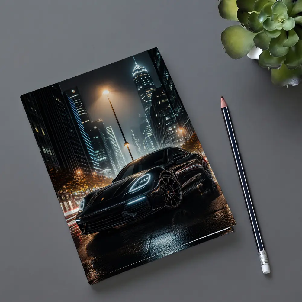 Porsche Panamera Black Night City Streets – Notebooks