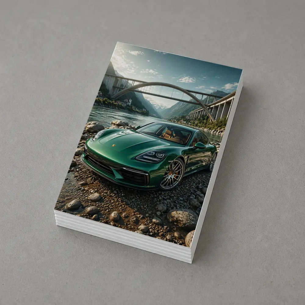 Porsche Panamera Green By Mountain River – Postcards