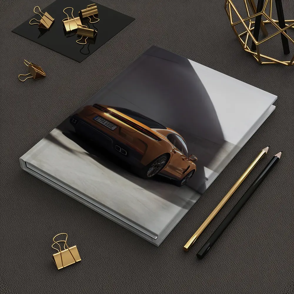 Porsche Panamera Orange Studio Garage Shot – Notebooks