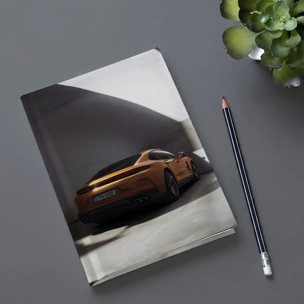 Porsche Panamera Orange Studio Garage Shot – Notebooks