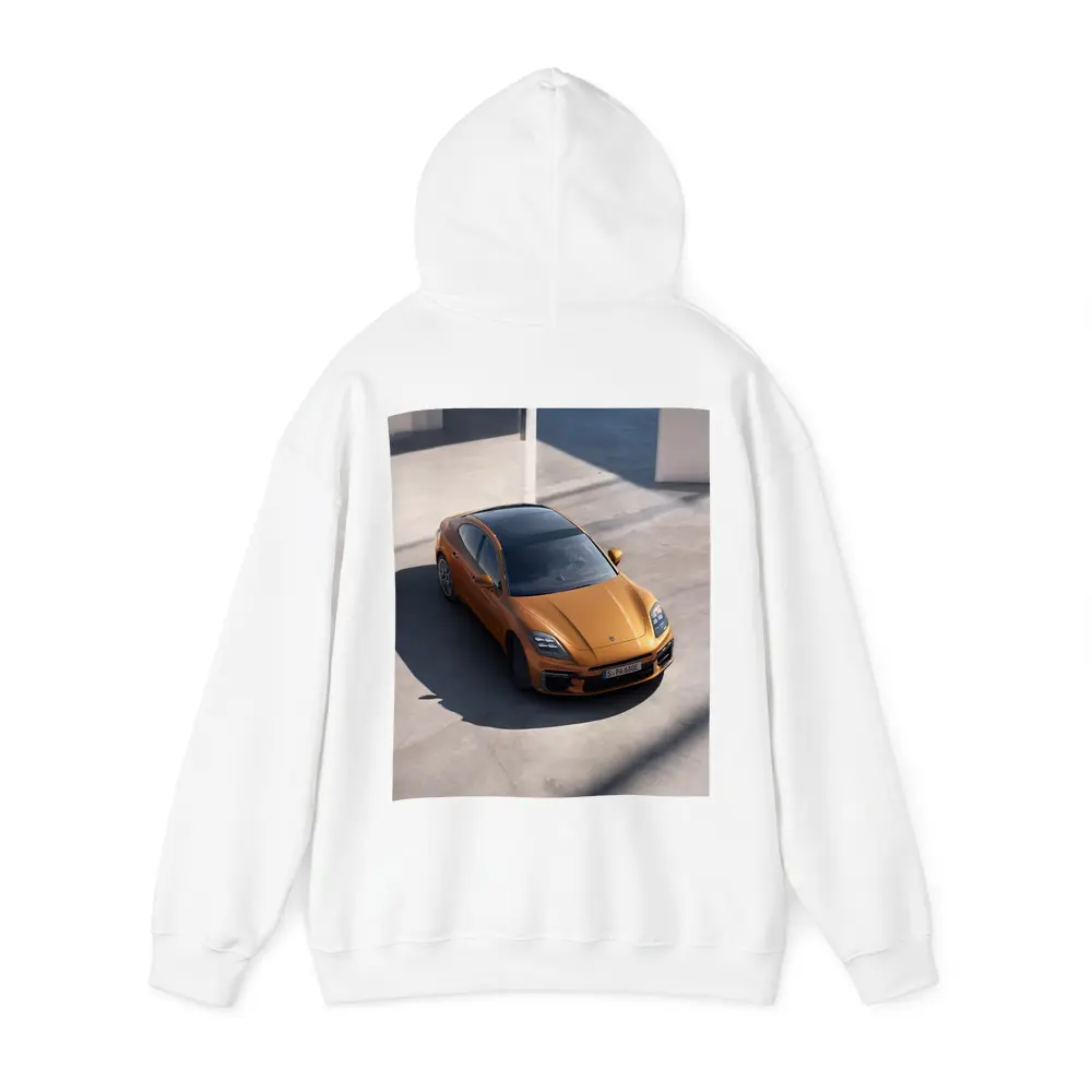 Porsche Panamera Orange Minimal Parking Setting – Hoodies