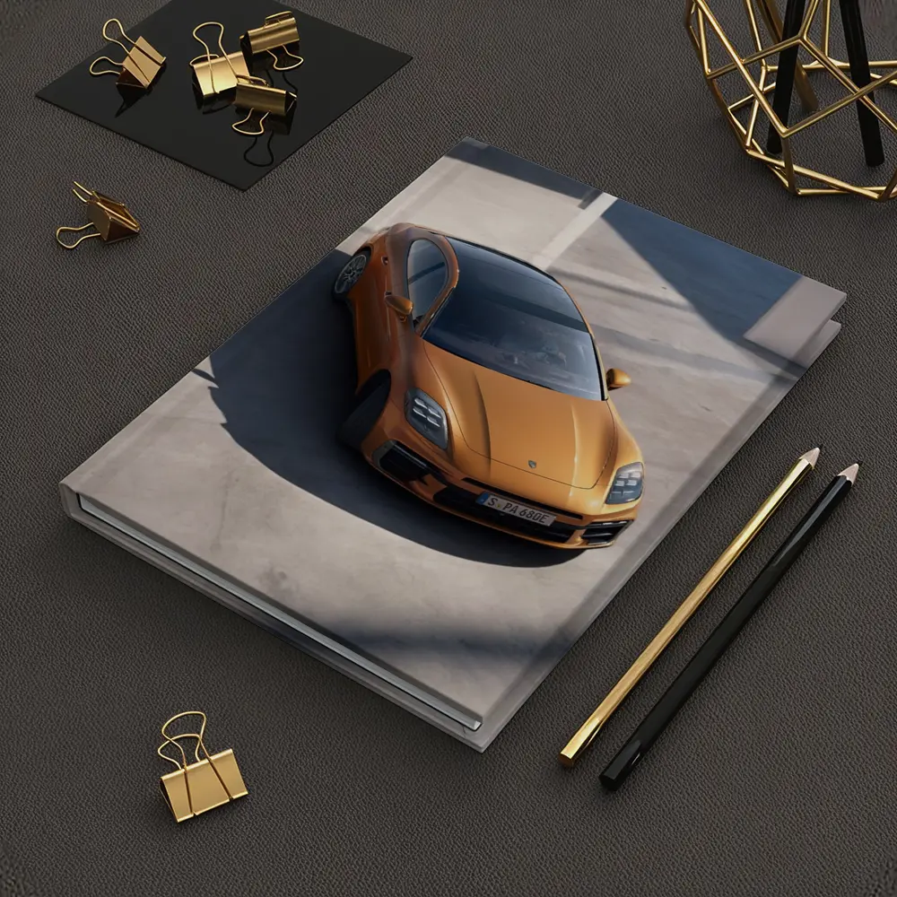 Porsche Panamera Orange Minimal Parking Setting – Notebooks