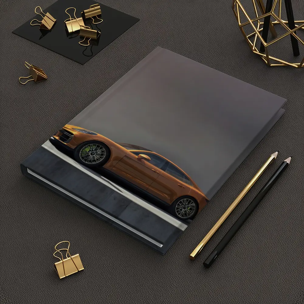 Porsche Panamera Orange Studio Clean Background – Notebooks