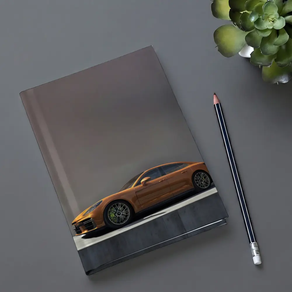 Porsche Panamera Orange Studio Clean Background – Notebooks