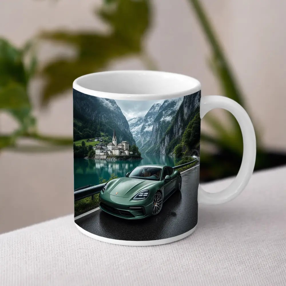 Porsche Panamera Green Mountain Lake Road – Mugs