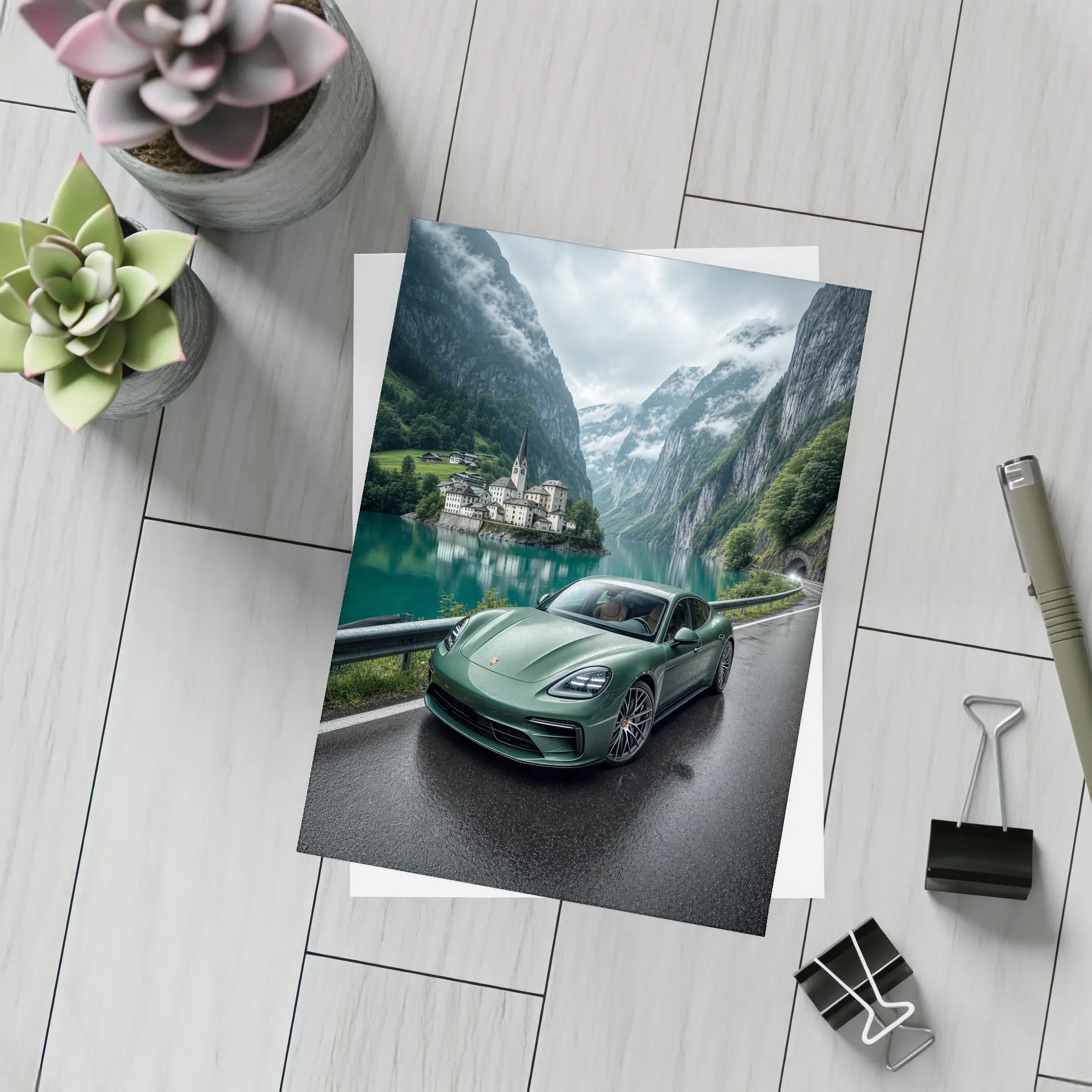 Porsche Panamera Green Mountain Lake Road – Postcards