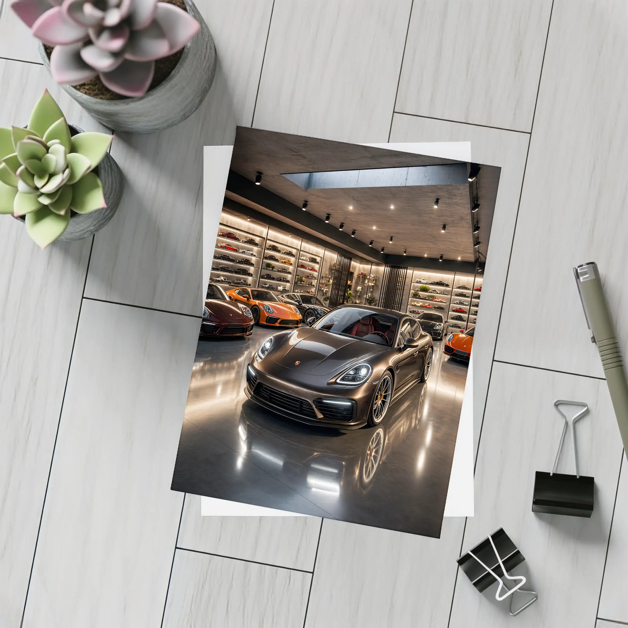 Porsche Panamera Dark Luxury Showroom Collection – Postcards