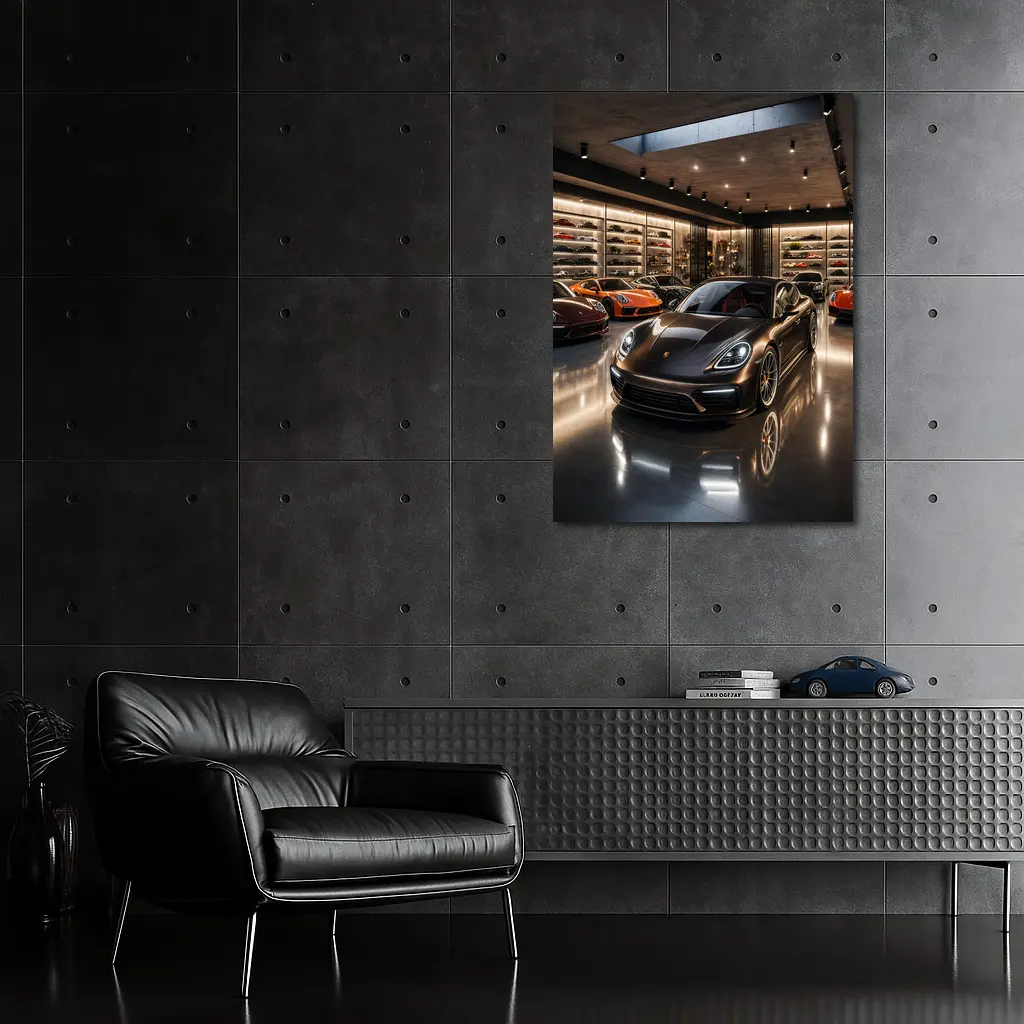 Porsche Panamera Dark Luxury Showroom Collection – Wall Art