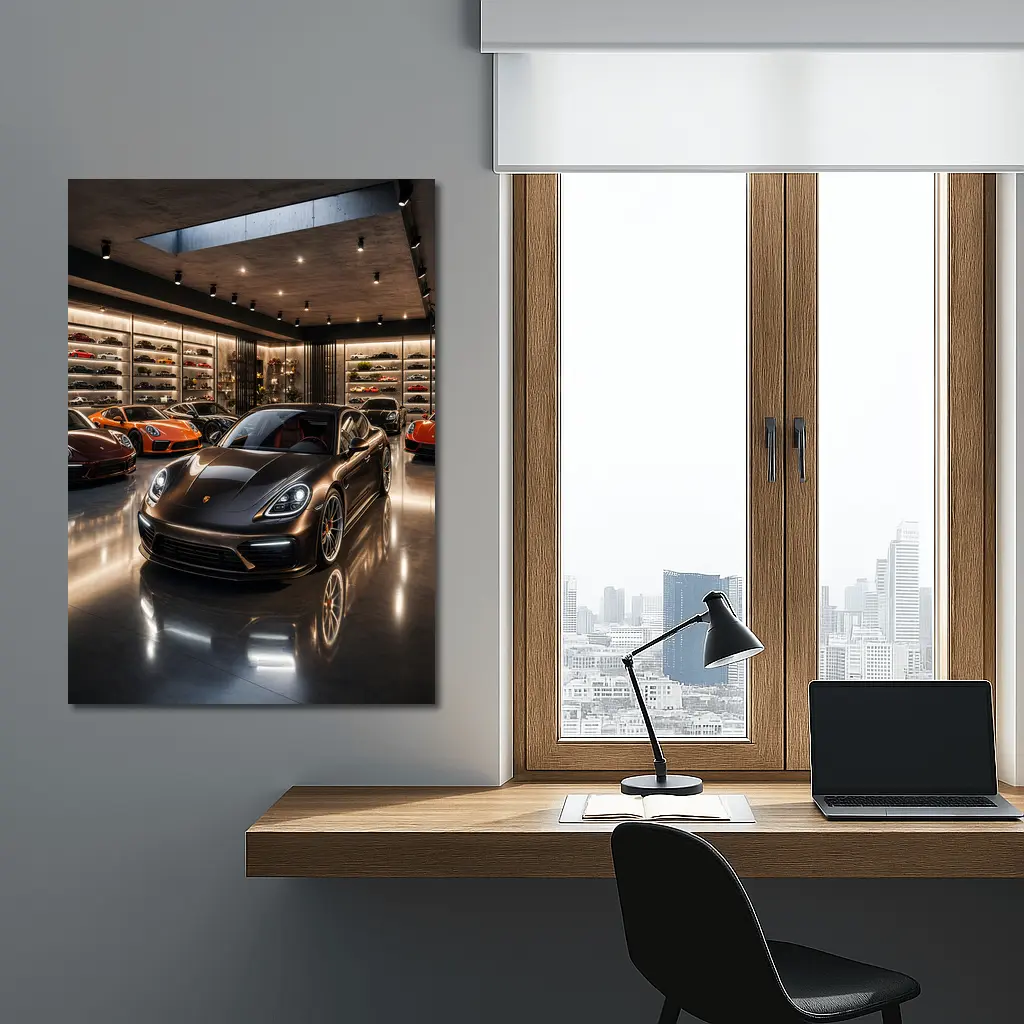 Porsche Panamera Dark Luxury Showroom Collection – Wall Art