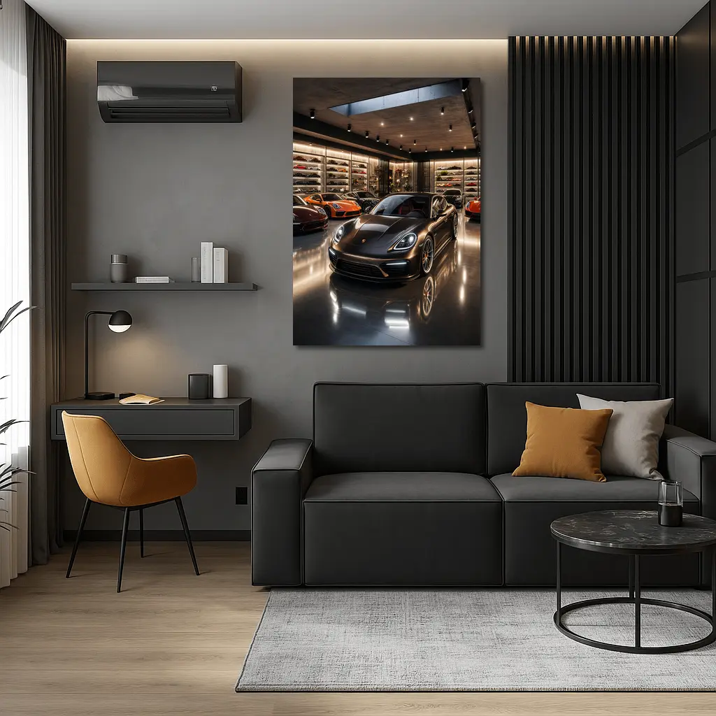 Porsche Panamera Dark Luxury Showroom Collection – Wall Art