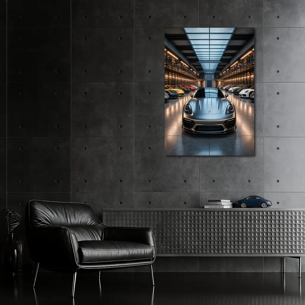 Porsche Panamera Silver Luxury Showroom Collection – Wall Art