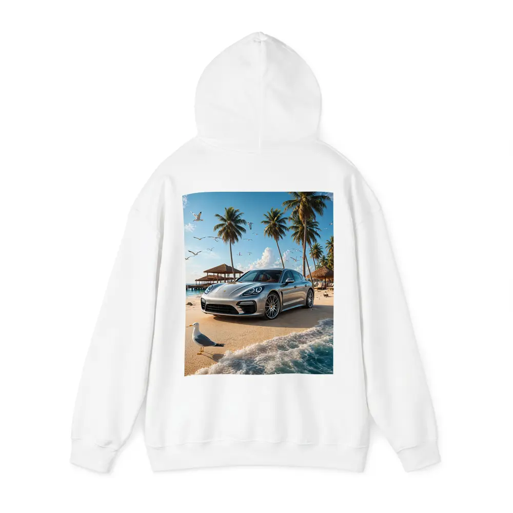 Porsche Panamera Parked On Tropical Beach – Hoodies