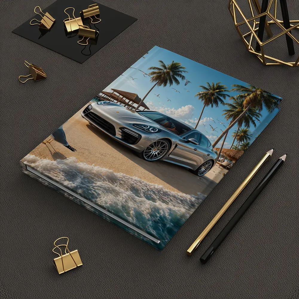 Porsche Panamera Parked On Tropical Beach – Notebooks