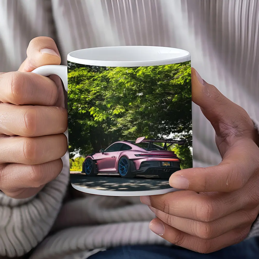 Porsche 911 GT3 RS Pink Road Trees – Mugs