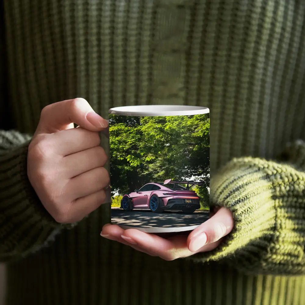 Porsche 911 GT3 RS Pink Road Trees – Mugs