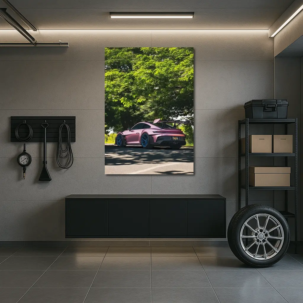 Porsche 911 GT3 RS Pink Road Trees – Wall Art