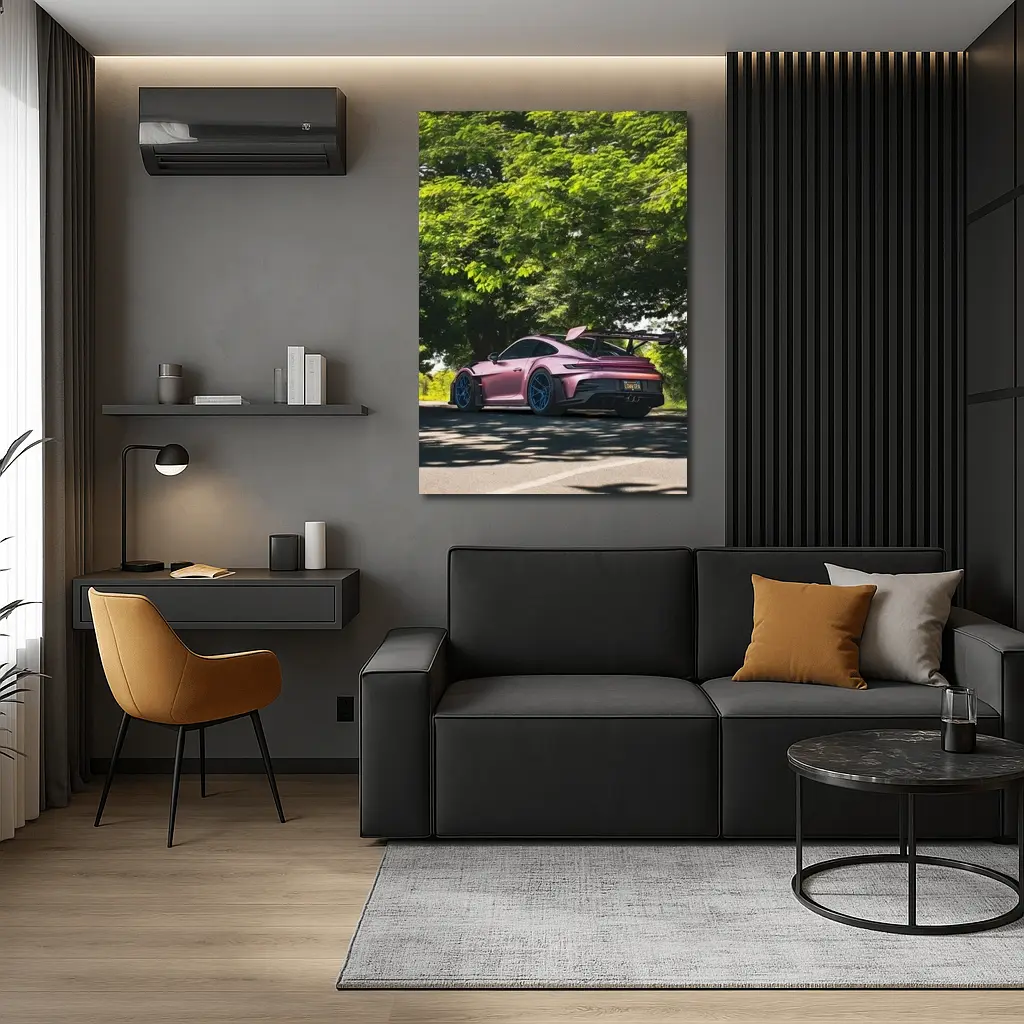 Porsche 911 GT3 RS Pink Road Trees – Wall Art