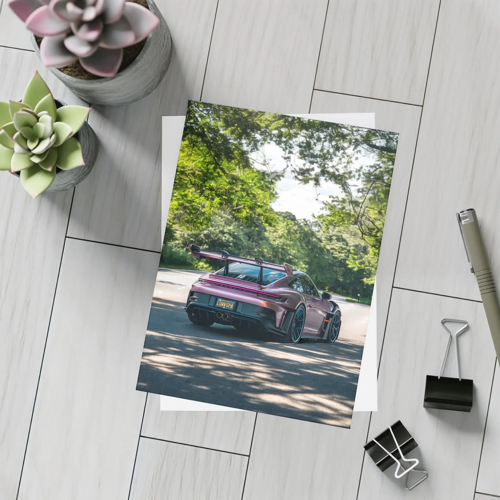 Porsche 911 GT3 RS Rose Road Trees – Postcards