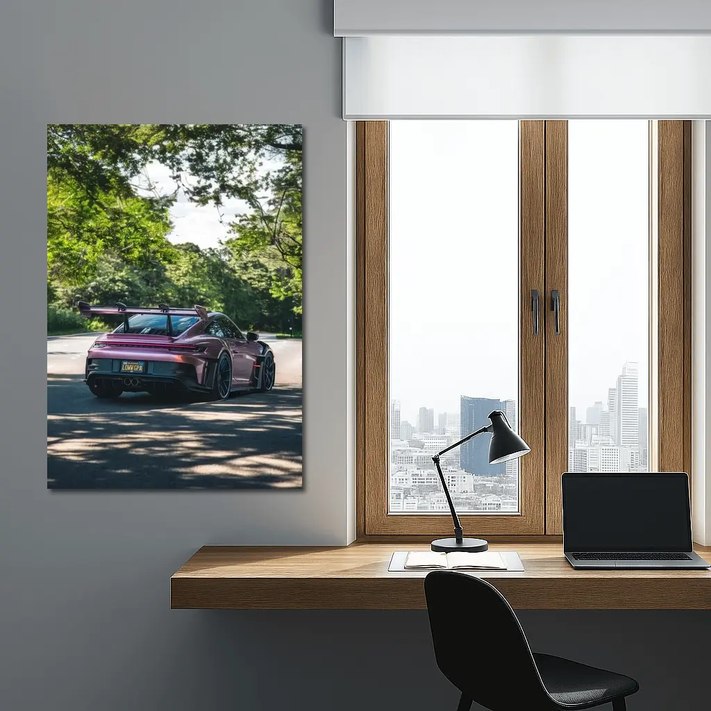 Porsche 911 GT3 RS Rose Road Trees – Wall Art