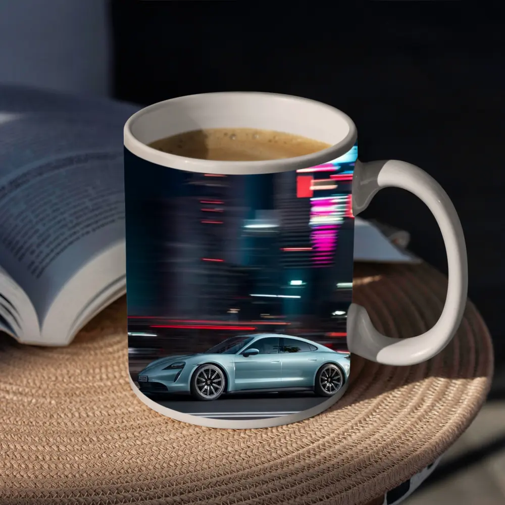 Porsche Taycan City Night Neon Speed – Mugs