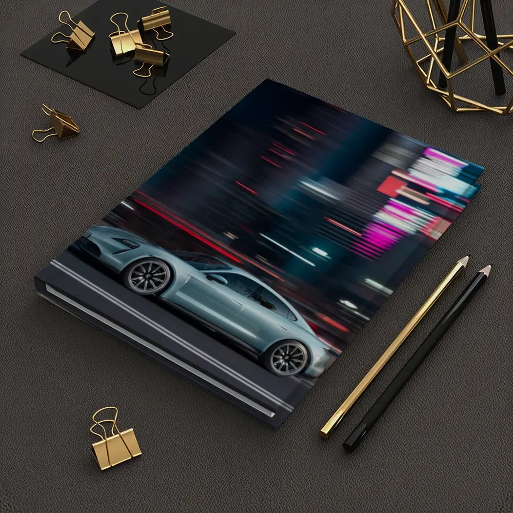 Porsche Taycan City Night Neon Speed – Notebooks