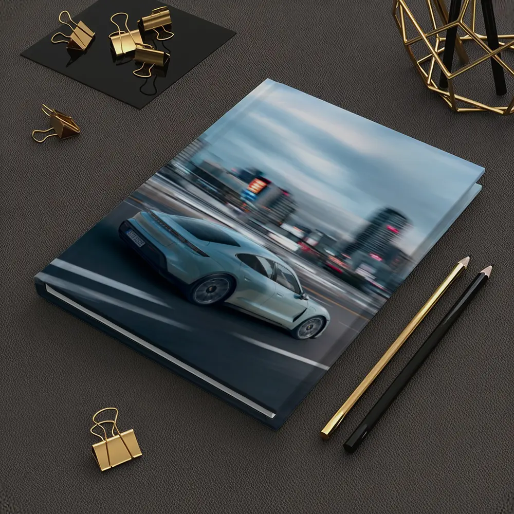 Porsche Taycan Speeding Through City Streets – Notebooks