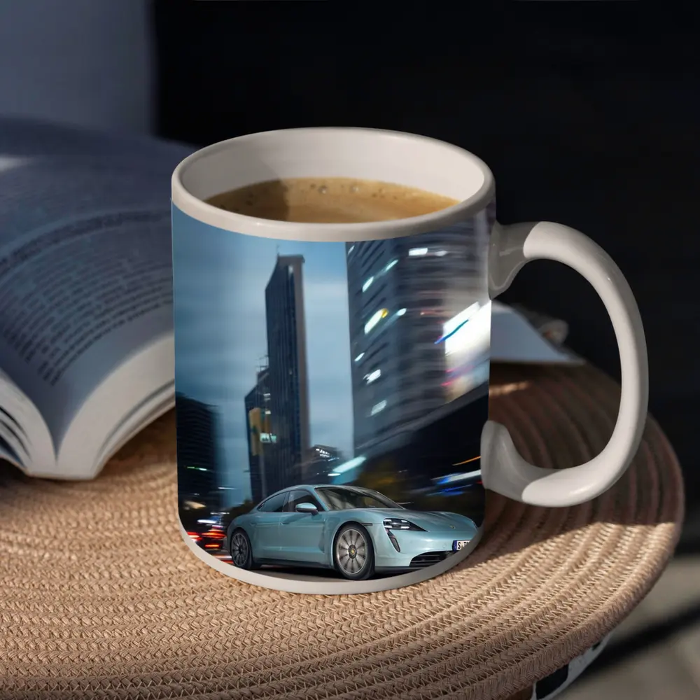Porsche Taycan City Night Drive Blue – Mugs