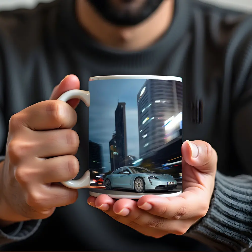 Porsche Taycan City Night Drive Blue – Mugs