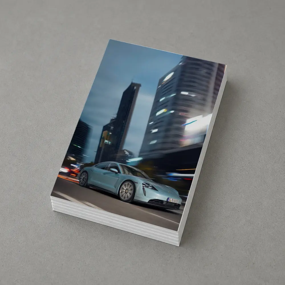 Porsche Taycan City Night Drive Blue – Postcards