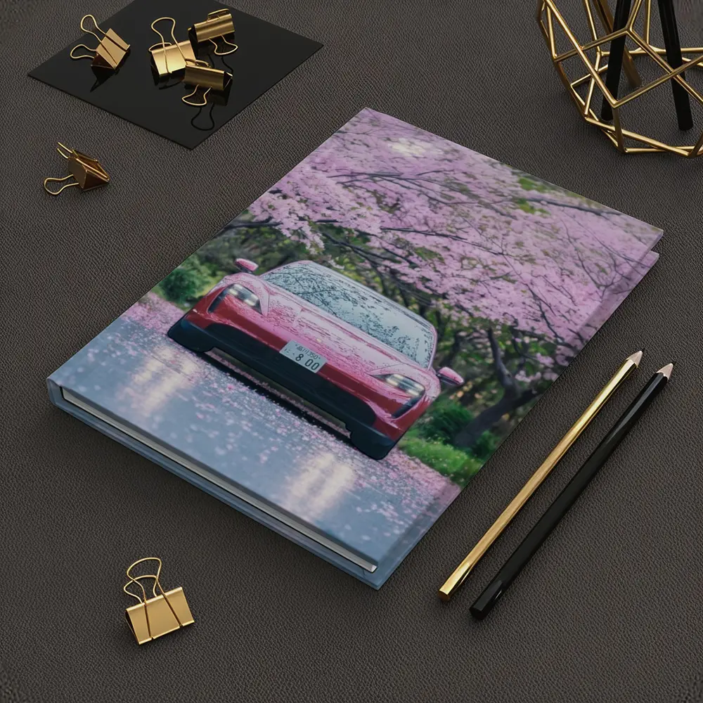 Porsche Taycan Red Under Cherry Blossoms – Notebooks