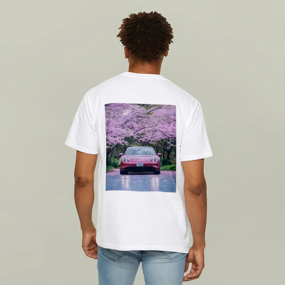 Porsche Taycan Red Under Cherry Blossoms – T-Shirts