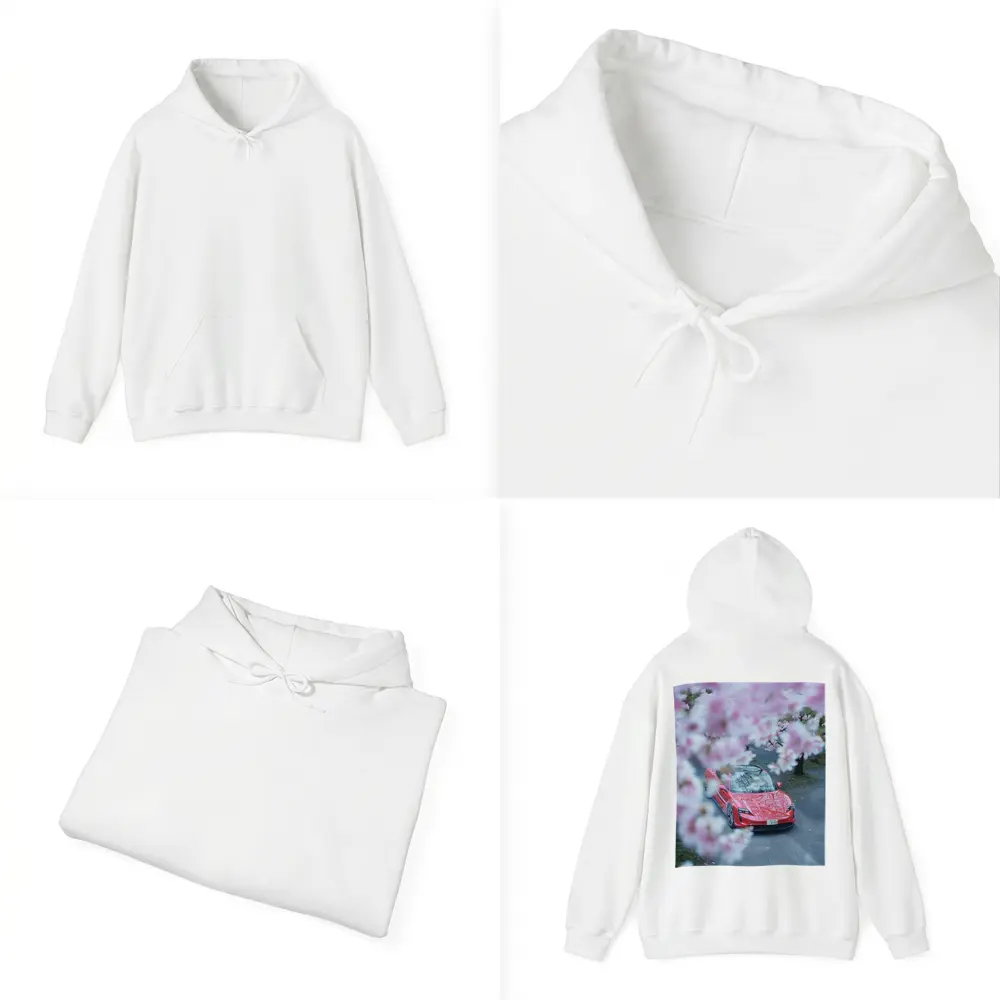 Porsche Taycan Red Cherry Blossom Trees – Hoodies