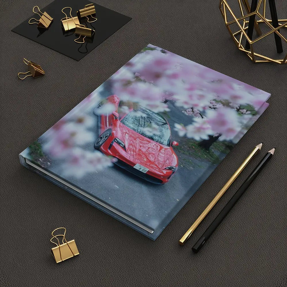 Porsche Taycan Red Cherry Blossom Trees – Notebooks