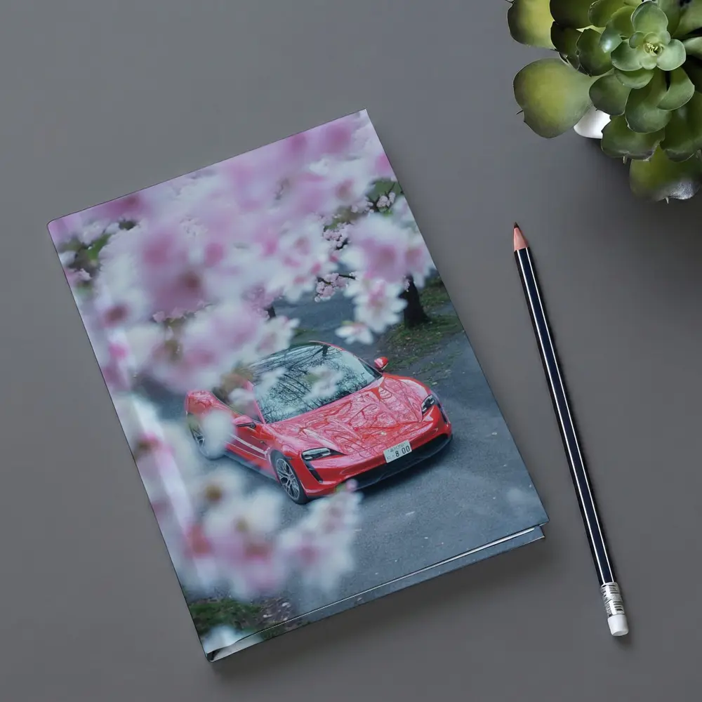 Porsche Taycan Red Cherry Blossom Trees – Notebooks