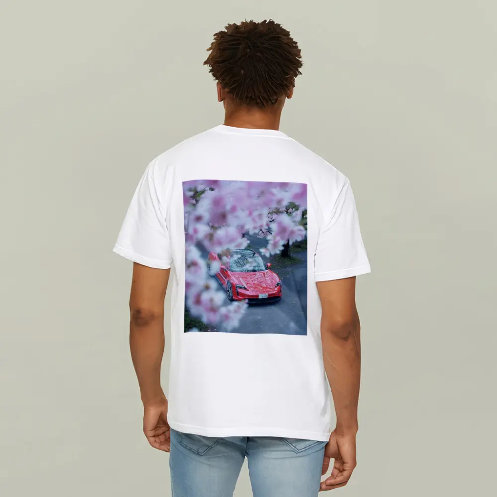 Porsche Taycan Red Cherry Blossom Trees – T-Shirts