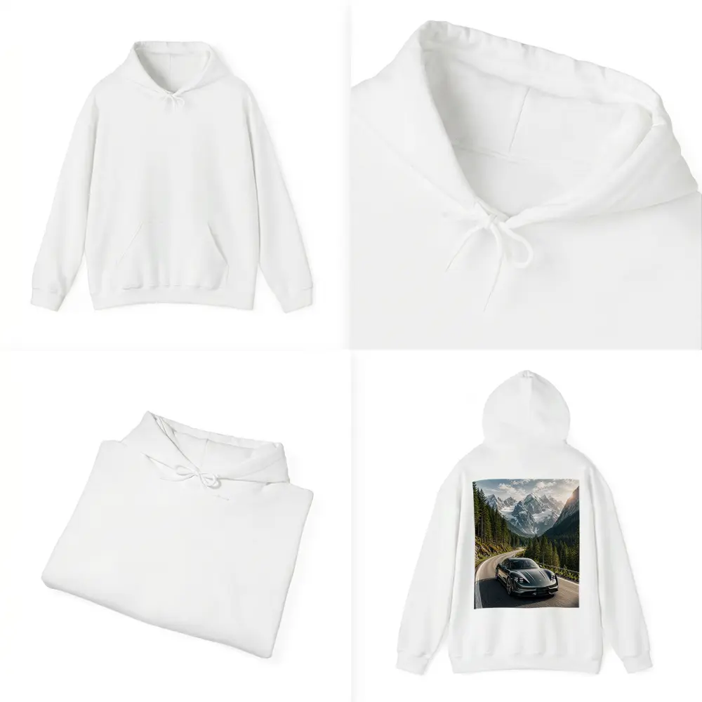 Porsche Taycan Driving Alpine Mountain Road – Hoodies