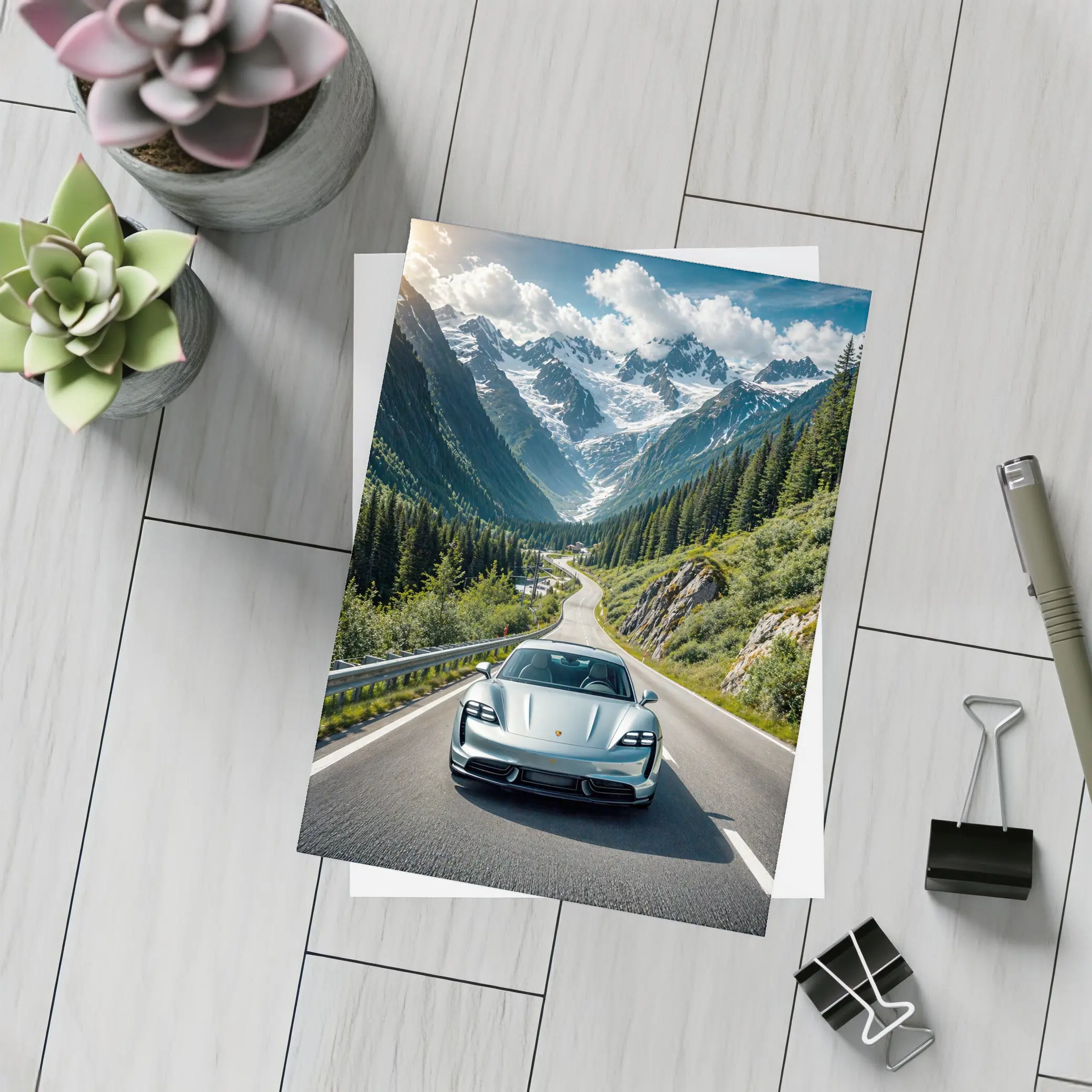 Porsche Taycan Silver Mountain Alpine Road Drive – Postcards