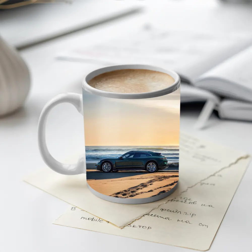 Porsche Taycan Cross Turismo Beach Sunset – Mugs