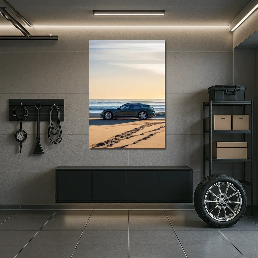 Porsche Taycan Cross Turismo Beach Sunset – Wall Art