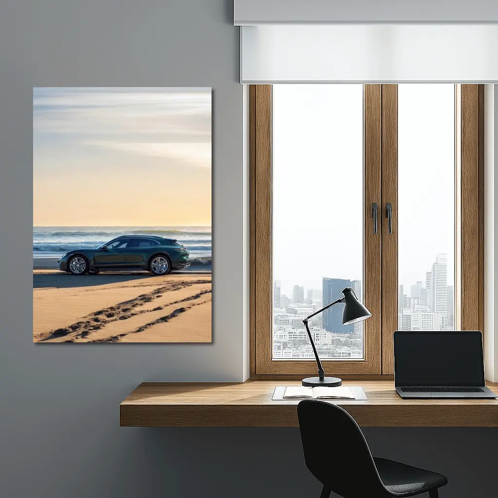 Porsche Taycan Cross Turismo Beach Sunset – Wall Art