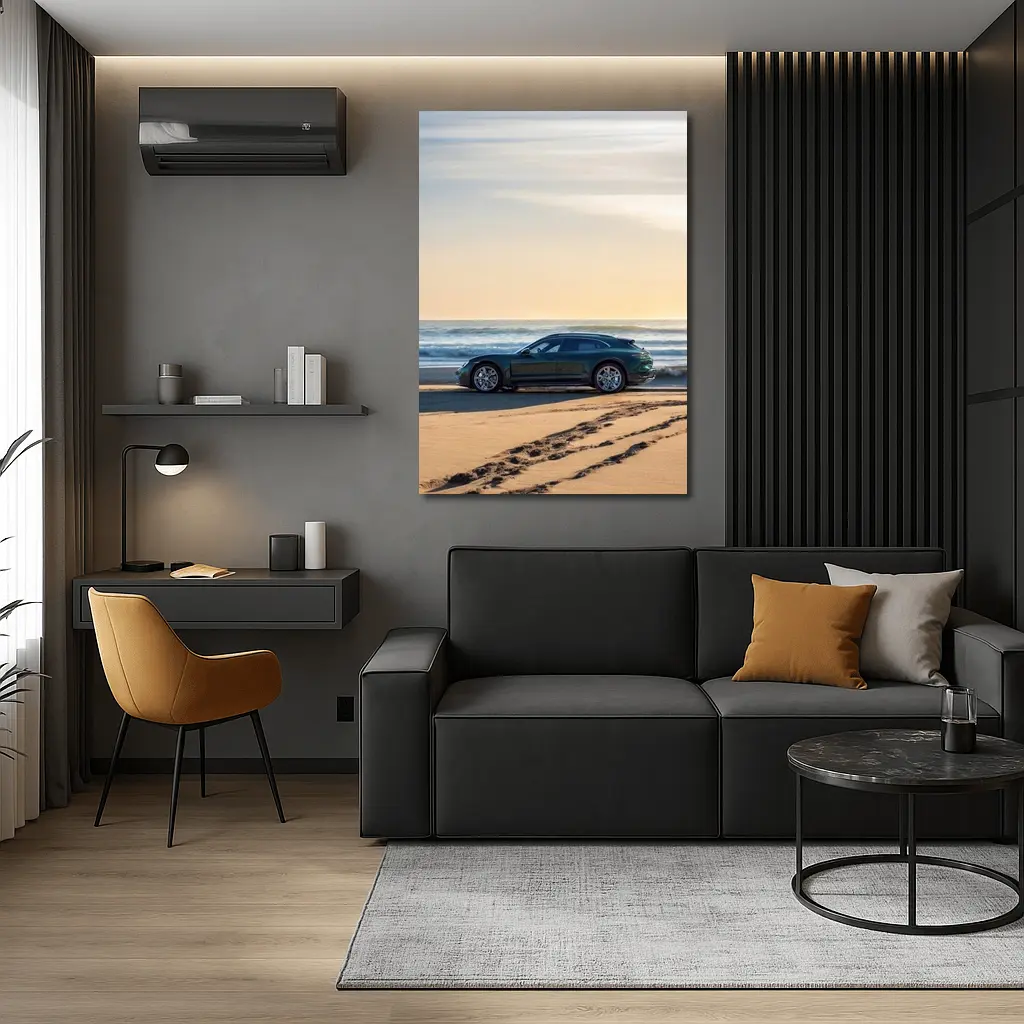 Porsche Taycan Cross Turismo Beach Sunset – Wall Art