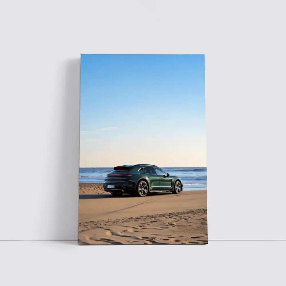 Porsche Taycan Cross Turismo Green Beach – Wall Art